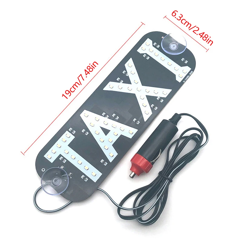 NEW Taxi Sign LED Indicator Light Panel Sign Warning Light Cigarette Lighter With Suction Beacon Signal Light Taxi Light DC12V