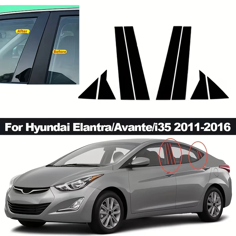 

For Hyundai Elantra/Vante/I35 2011-2016 Door & window column BC pillar、Car Decorative Sticker Perfectly Fits Elantra GT, Vante,