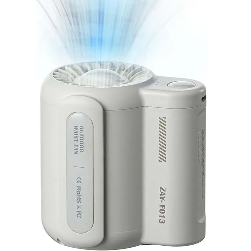 Portable Rechargeable Waist Fan Mini Personal Summer Cooling Fan For Travel Outdoor Sports With 4500Mah Battery