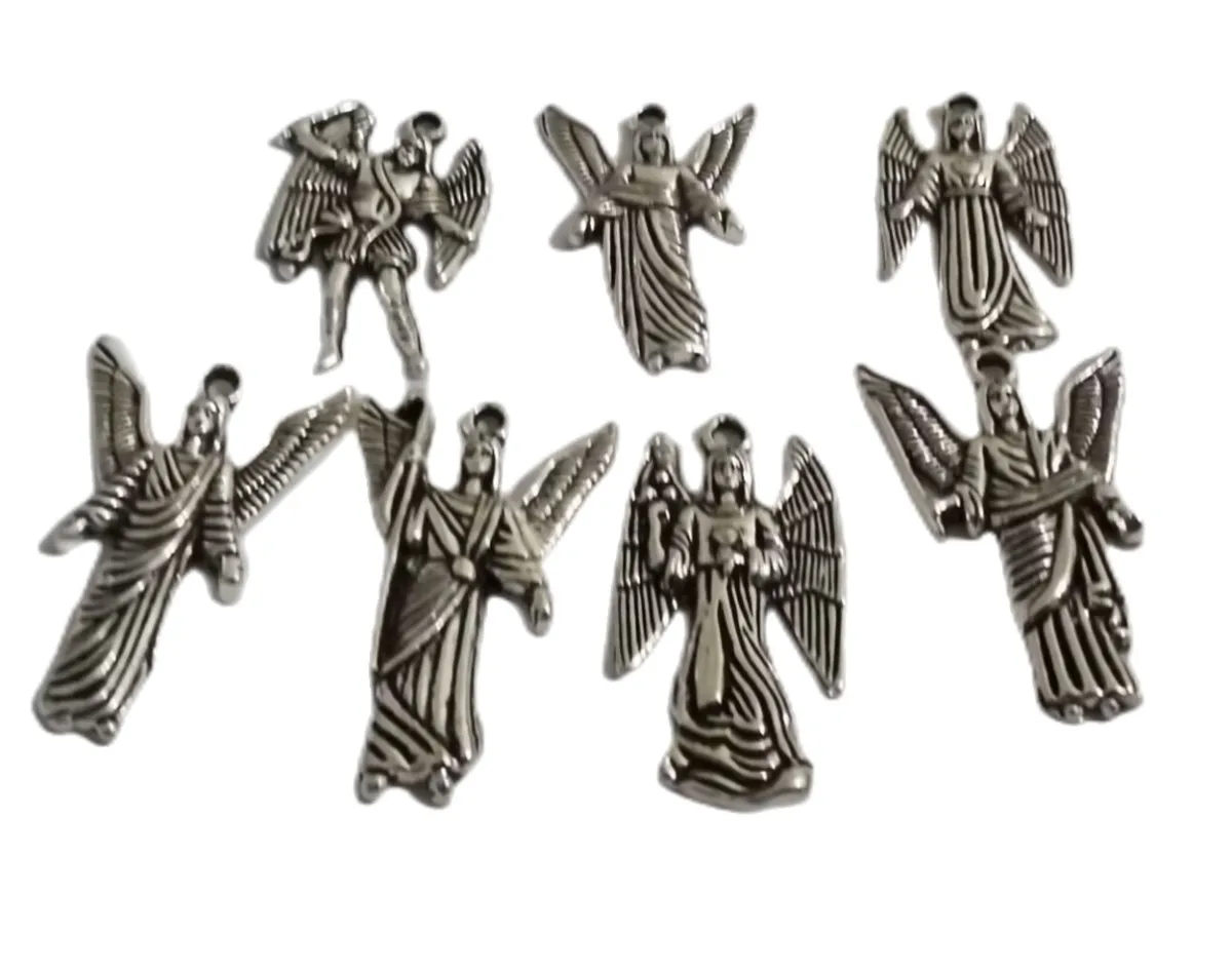 84pcs Mixed Tibetan Silver Metal Wing Angel Charms Pendants A1696-A1702