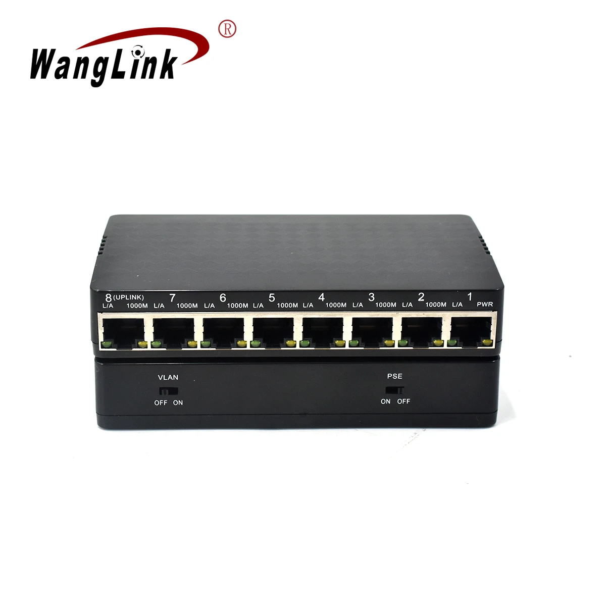 Gigabit 8 Port PoE Powered Switch PoE Out Reverse PoE RJ45 Power Input VLAN Desktop Wall Mount