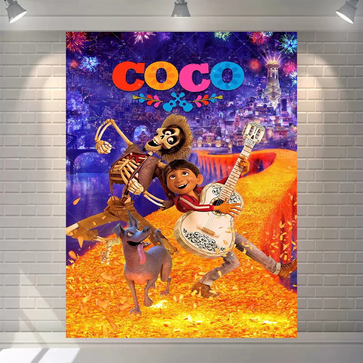 Cartoon Coco Geburtstagshintergrund Kindergeburtstags-Partydekoration Mexikanisches Tag-des-Todes-Thema Dekor Banner Fotoshooting-Requisiten – Detail 9
