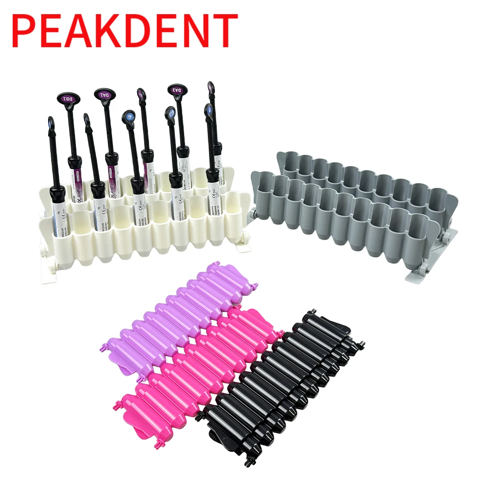 Dental Composite Organizer Dispenser for Composite Resin Adhesive Syringes Holder Dentistry Tools Placement Box