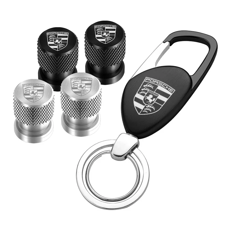 Valve Caps with Key rings Auto Interior Accessories for Cayenne macan Palamela Porsche Tayca Automobiles Parts Accessories