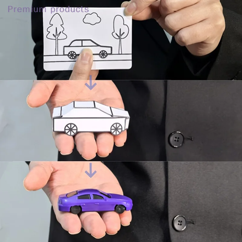 Hyde Ren Magic Tricks Appearing Car Illusion Box - Karta do papierowej transformacji samochodu Zabawka do pokazów magicznych na ulicy