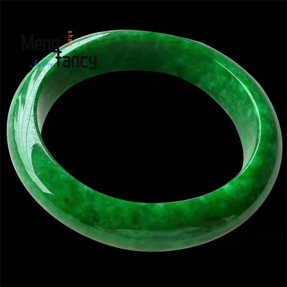 

Natural Jadeite Dry Green Bracelet Retro Charms Fashion Fine Jewelry Women Luxury Bangle Amulet Emerald Girlfriend Holiday Gifts