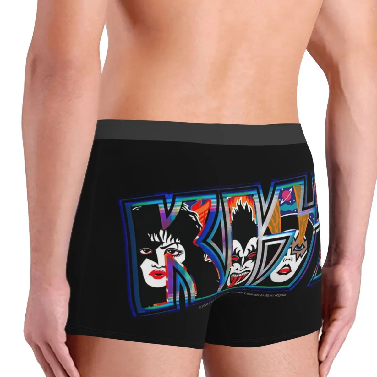 Boxer Underpants Shorts Kiss Rock Band Retor Panties Men Ventilate Underwear for Homme Man Boyfriend Gift