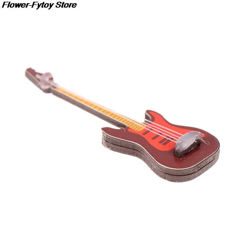 1:12 Dollhouse Miniature Music Instrument Electric Guitar For Kids Learning Educational Musical Toy House Decor Hot