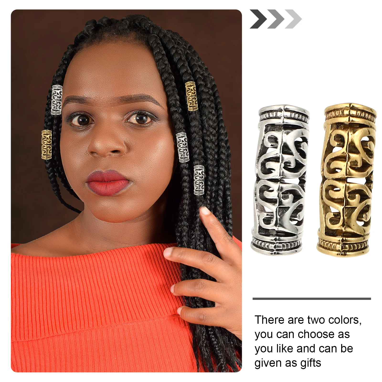 

20 Pcs Hair Accessories Braids Cuffs for Jewelry Jewellery Dreadlock Beads Gold