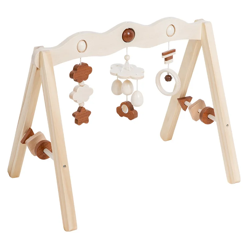 

Wooden baby fitness bracket, Nordic style children's room beech fitness rack, baby solid wood fitness rack