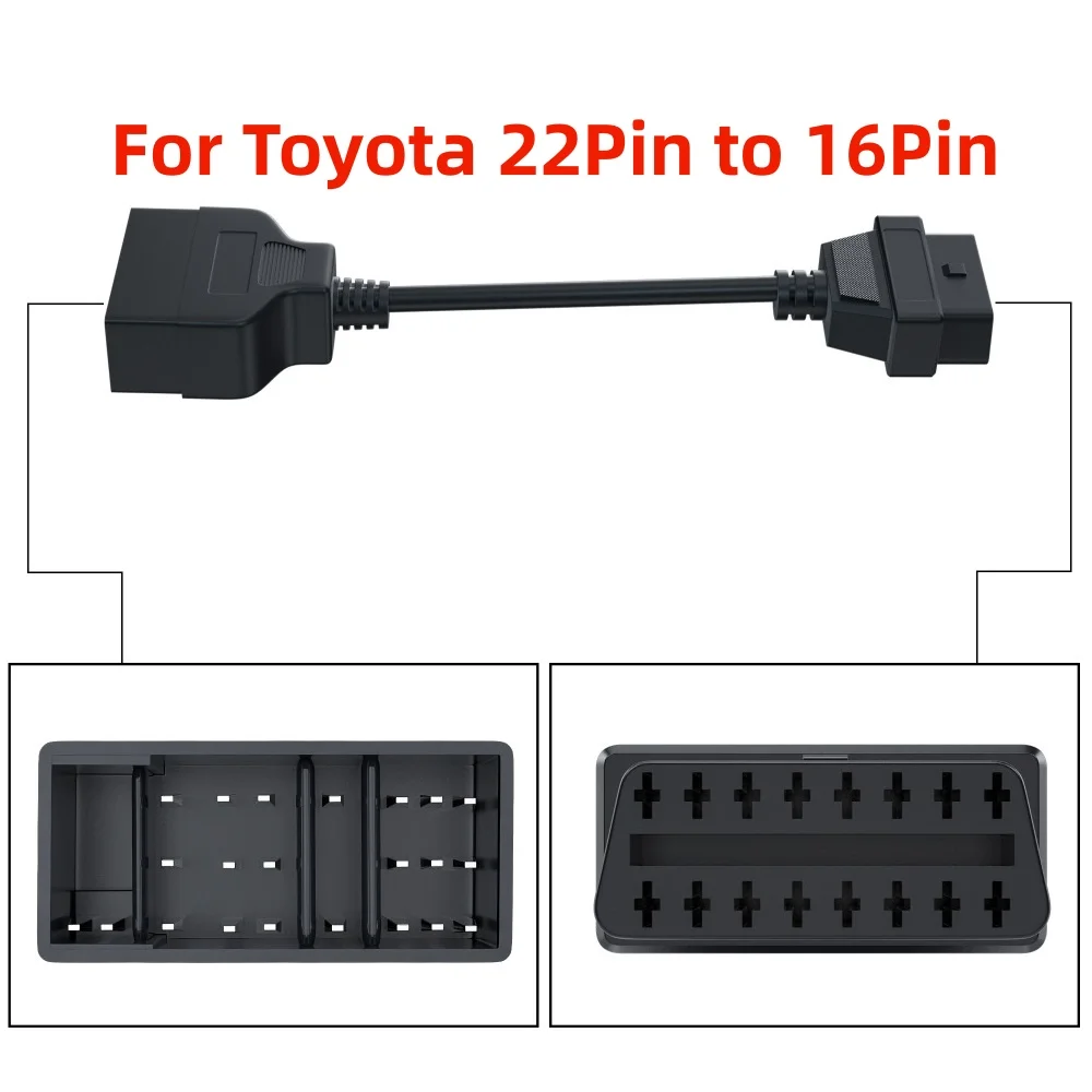 For Toyota 22 Pin to 16 Pin Female OBD 2 OBDII Connector Adapter Cable 17 Pin to 16 Pin Car Diagnostic Cable for TOYOTA