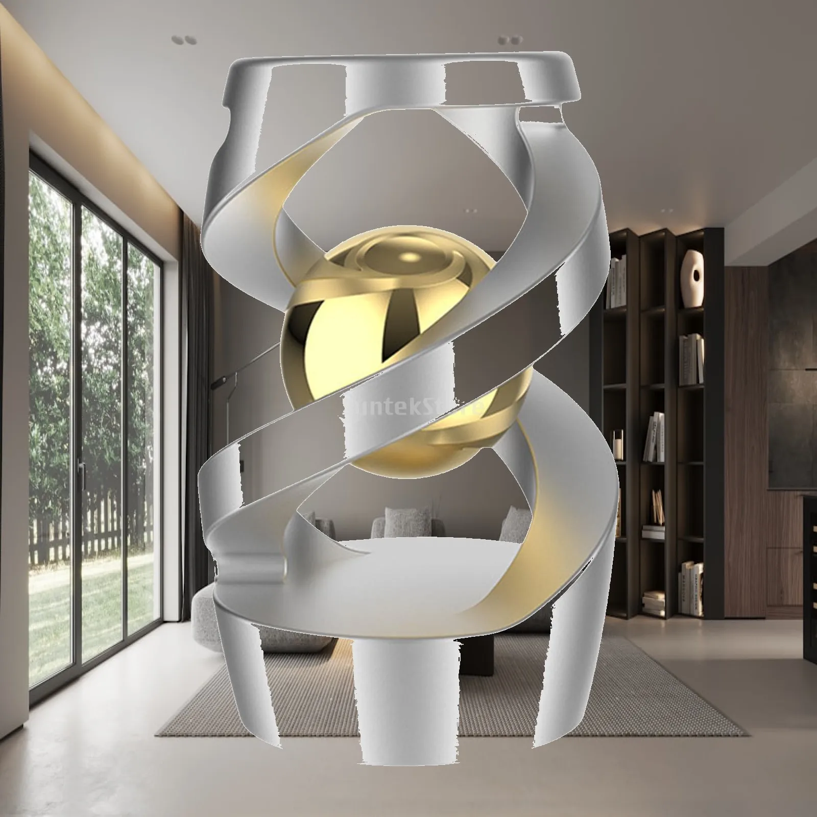 Desk Float Toy Anti Gravity Metal Ornament Desktop Rotating Levitating Ball for Office Home Decor
