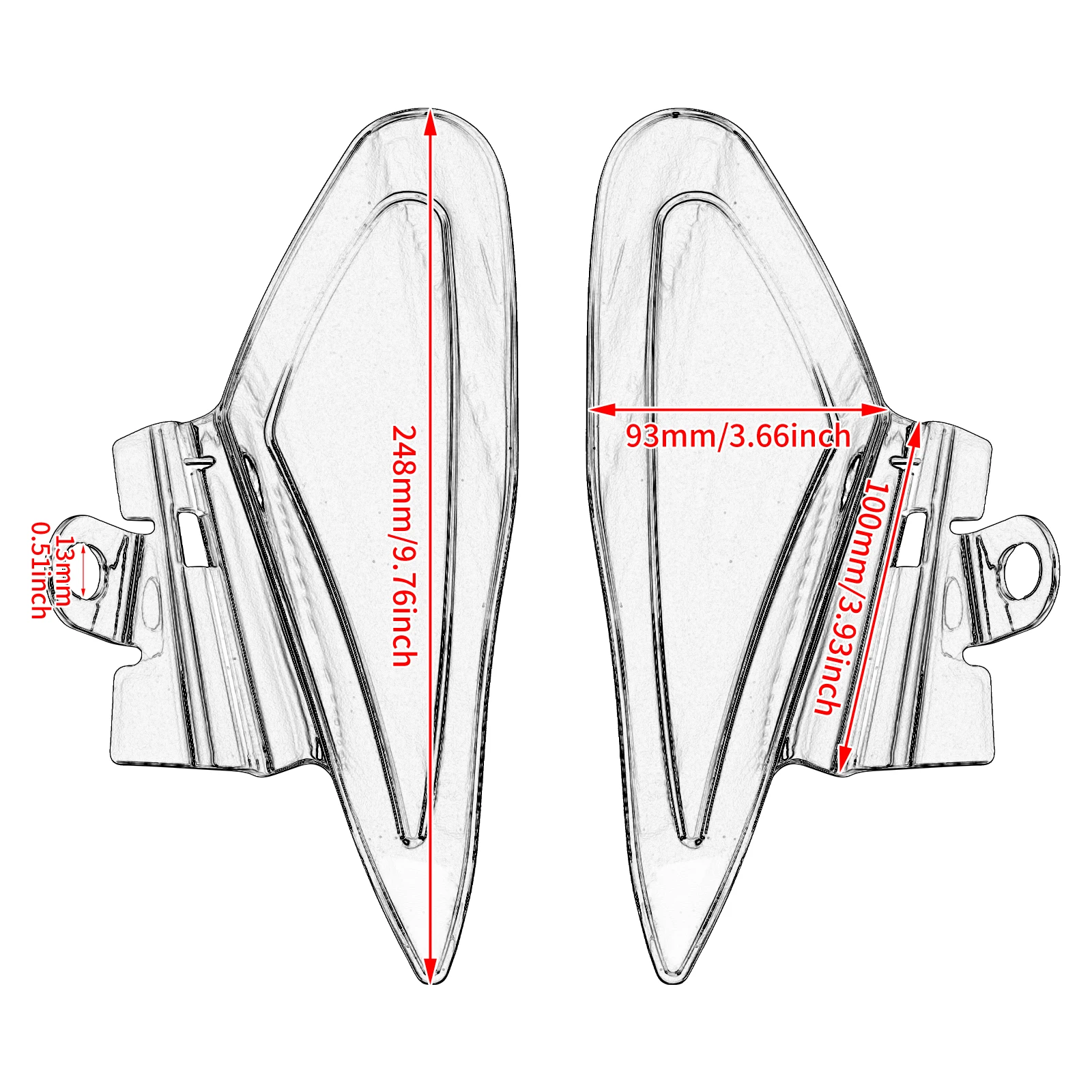 Motorcycle Grey/Smoke Engine Saddle Shields Heat Air Deflectors For Indian Chief Chieftain Vintage Dark Horse Roadmaster 2014-23 view 6