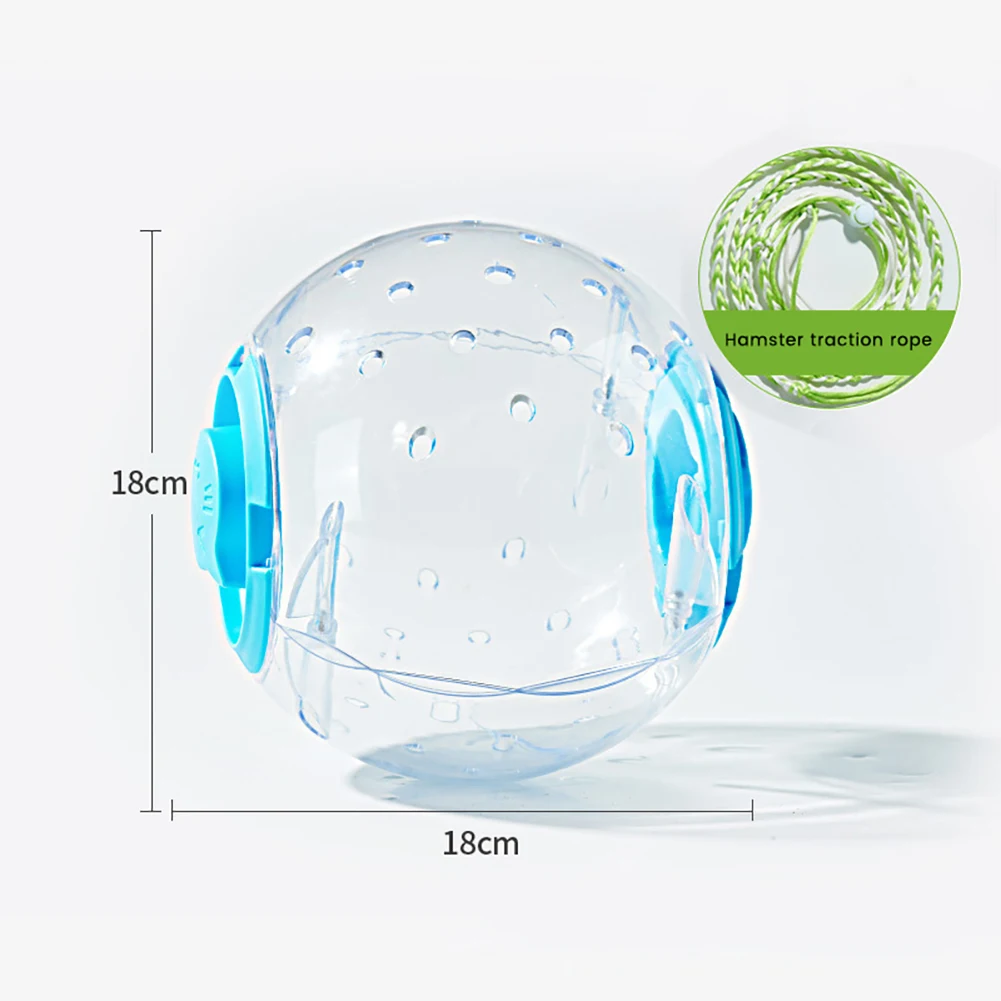 

14cm/18/cm Hamster Exercise Ball Transparent Hamster Running Ball Wheel With Traction Rope For Small Animals Pet Supplies