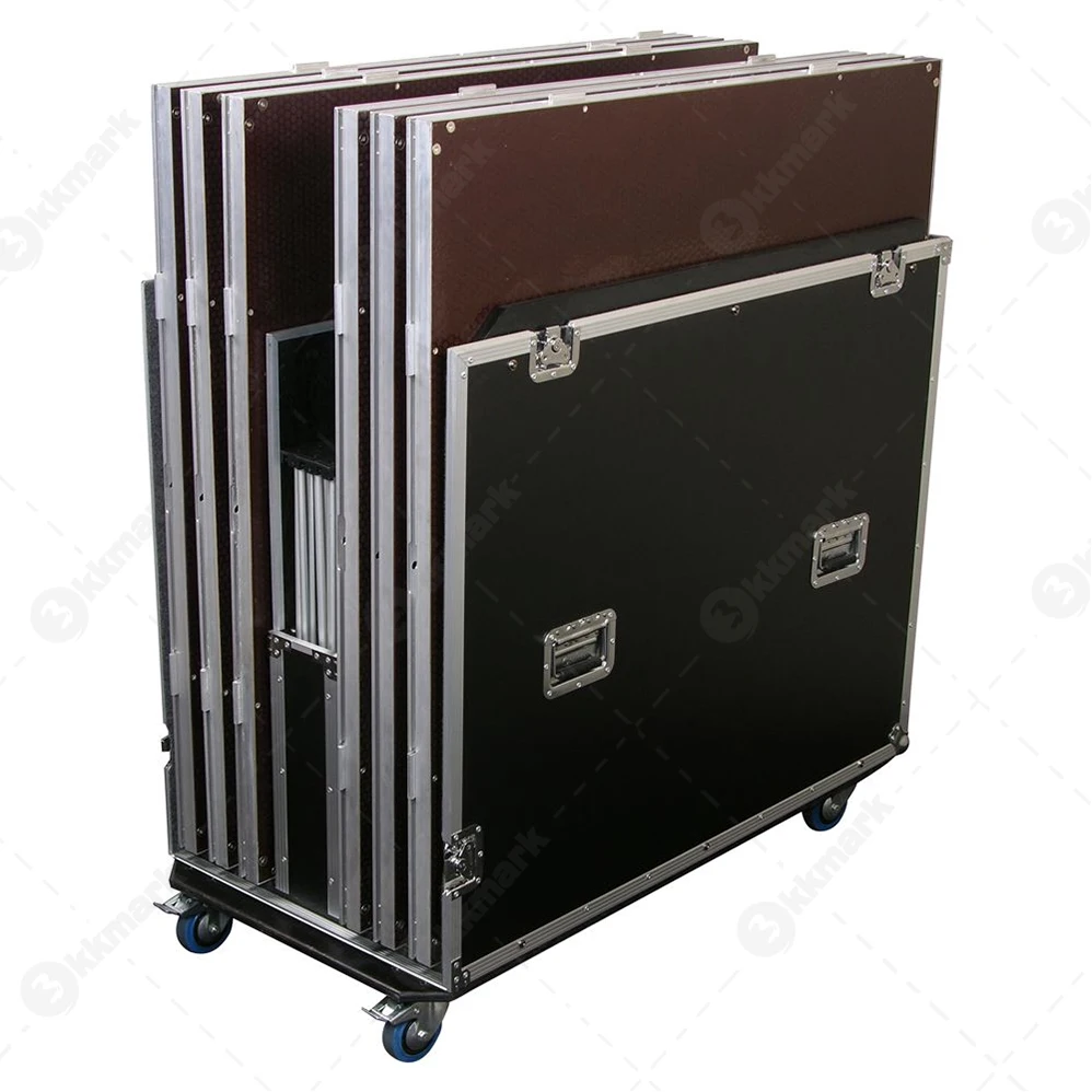 Kkmark 6in1 Outdoor Travel Portable Stage Deck Cases Aluminum Storage Flight case with Folding Bracket Storage Room