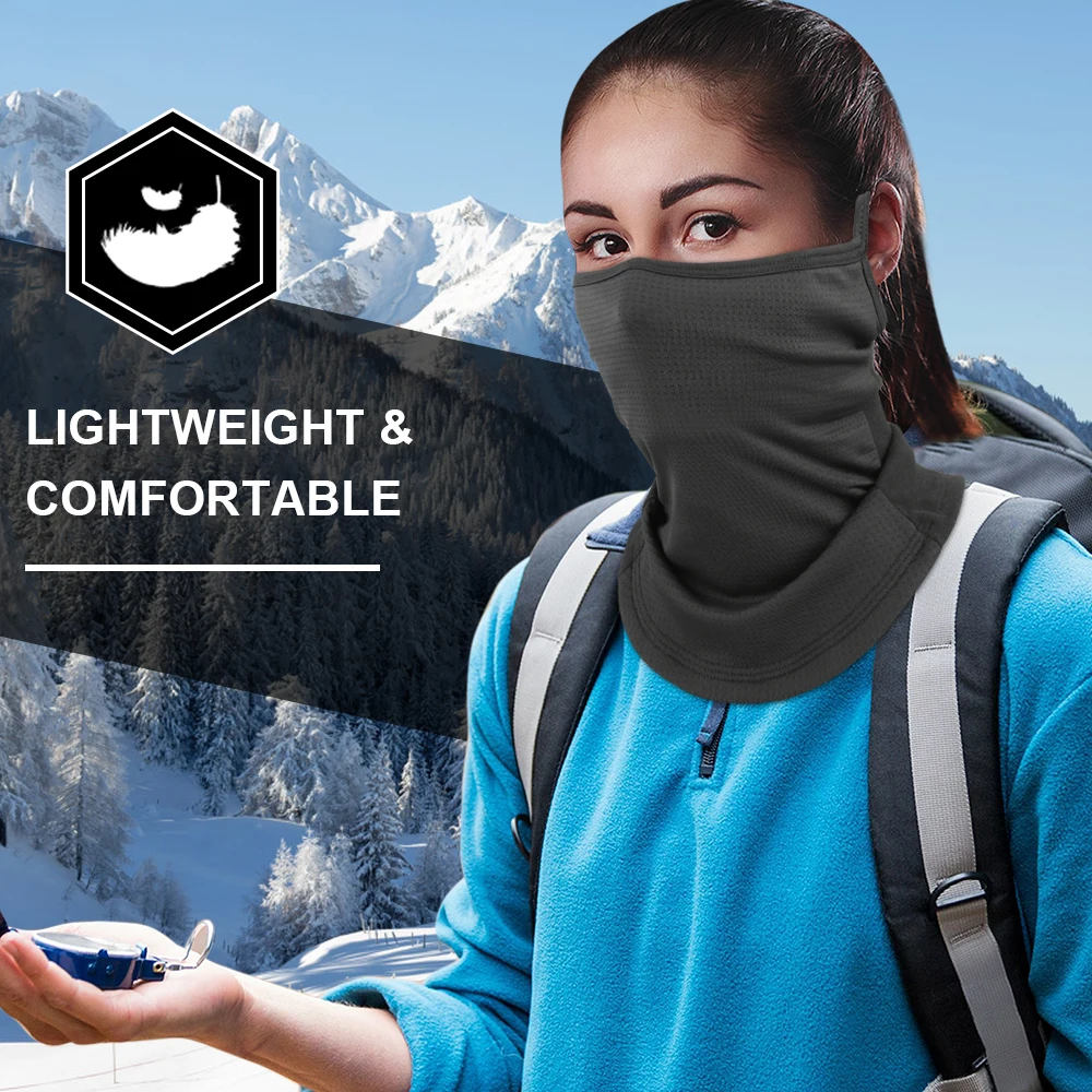 Men Scarf Winter Windproof Warmer Half Face Mask Cover Hanging Ear Bandana Thermal Fleece Scarves Cold Weather Ski Neck Gaiter