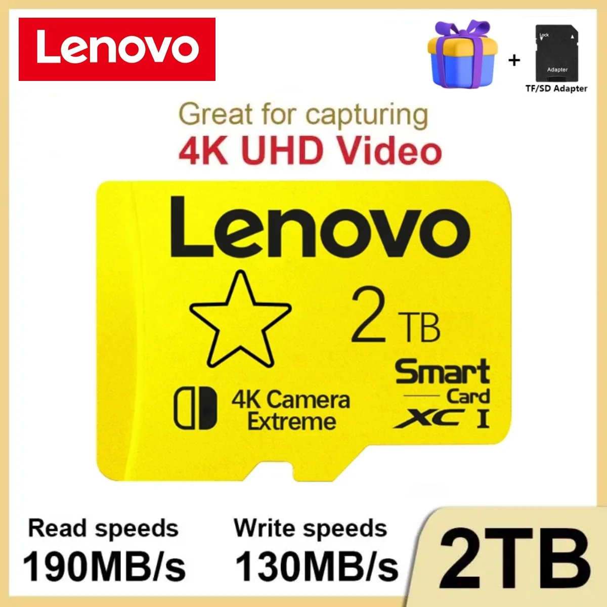 Lenovo 2TB SD Memory Card 1TB 512GB SD Card 256GB Ultra-fast Transfer Micro TF SD Card 128GB Cartao De Memoria For Phone PC