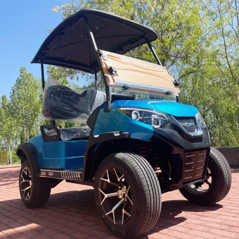 Electric Golf Buggy-Compact Long-Distance Range Leisure Driving Smooth Handling Golf 14-Inch Road Tires Black Upholstered Seat