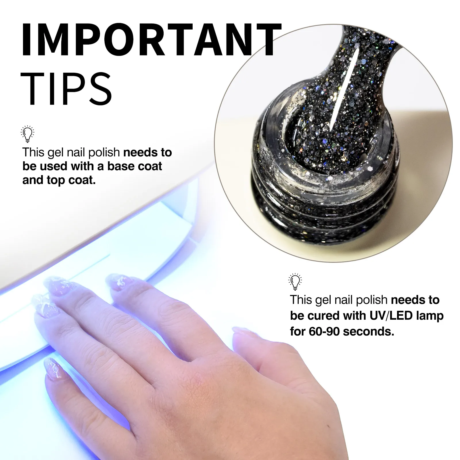 CANNI Nagelgel-Nagellack HEMA TPO FREE 9 ml EU-Standard Soak Off UV LED Diamond Sparkle Pailletten Wunderschöne Farbe Semi Permanent Gel – Detail 7