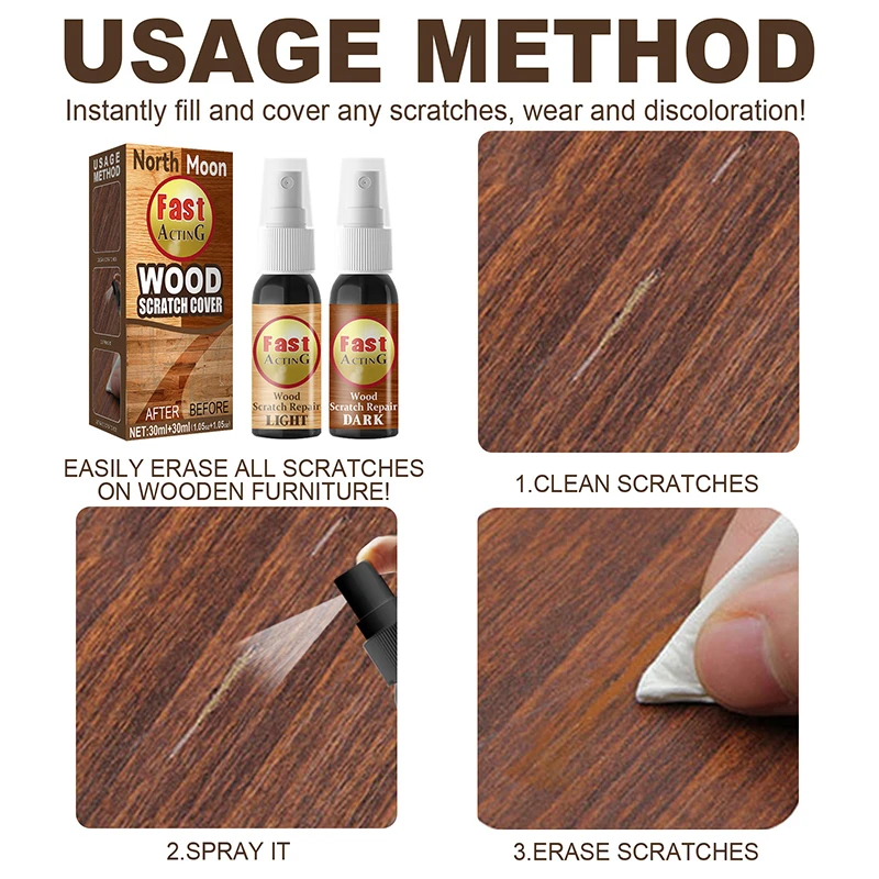 Dispositivo di rimozione dei graffi in legno lucidatrice per mobili lucidante ceretta rifinitura Spray per la riparazione dei graffi per il pavimento del letto del tavolo in legno