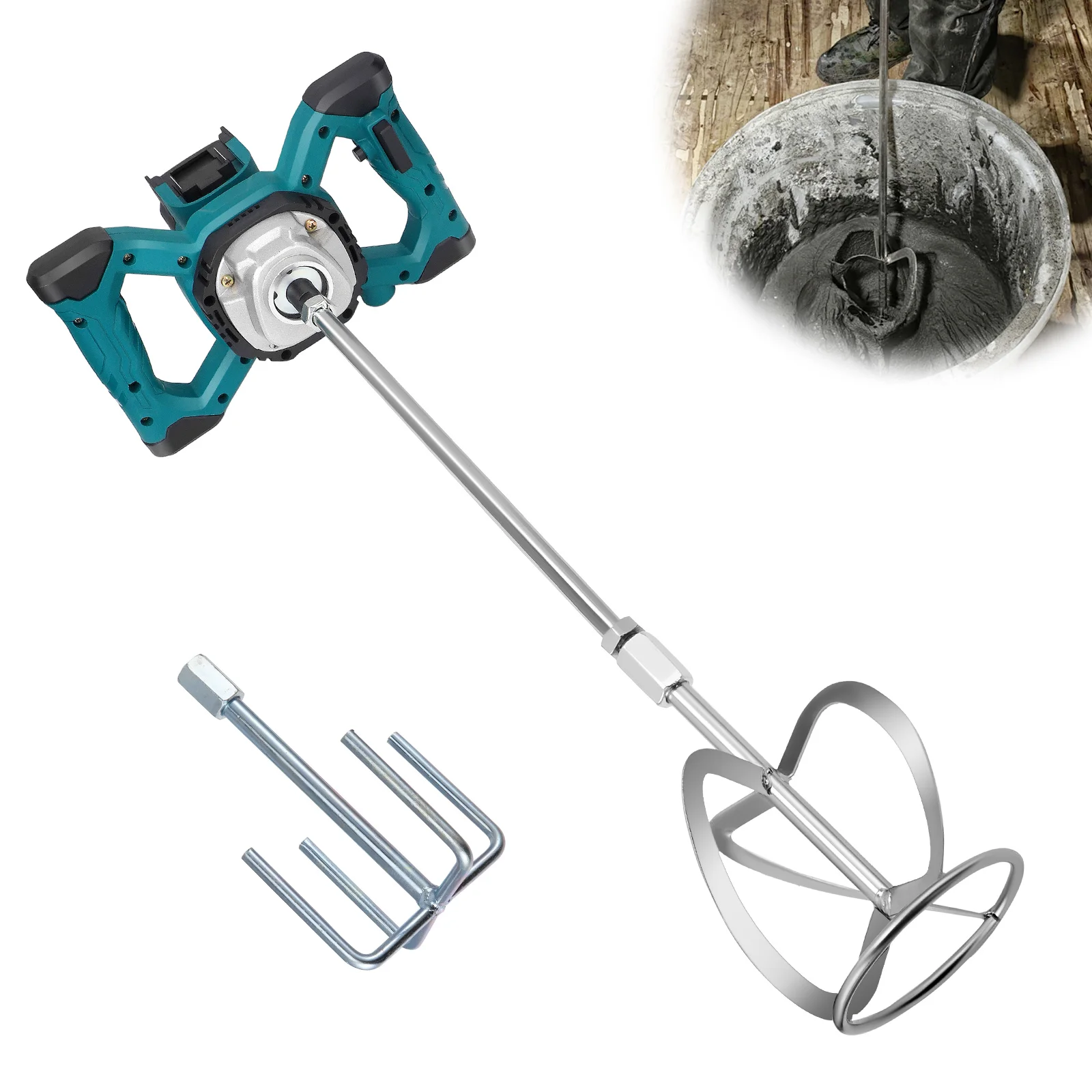 

3100W Portable Paddle Mixer Electric Stirrer Drill Mix Stirring Tool for Mortar Grouts Paint Cement Plaster Plastering
