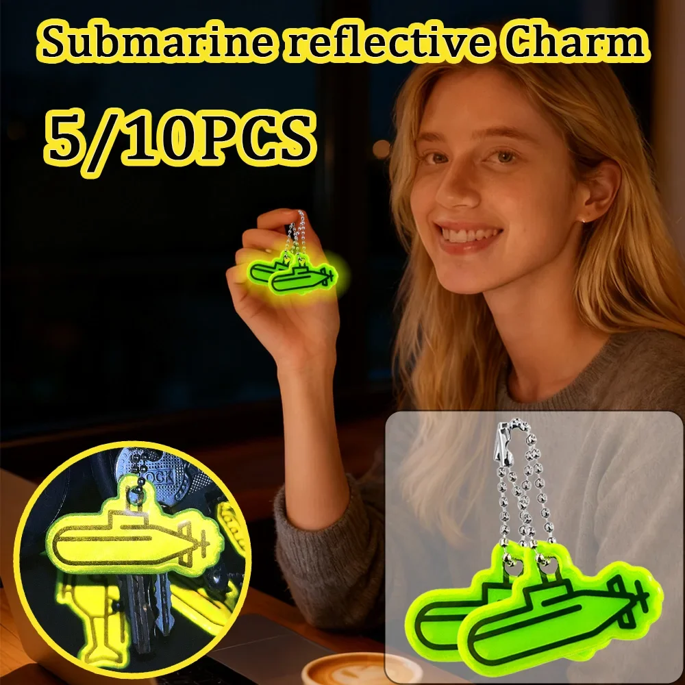 Submarine Reflective Pendants, Double-sided PVC Material, Suitable for Safety Warning During Outdoor Sports at Night.
