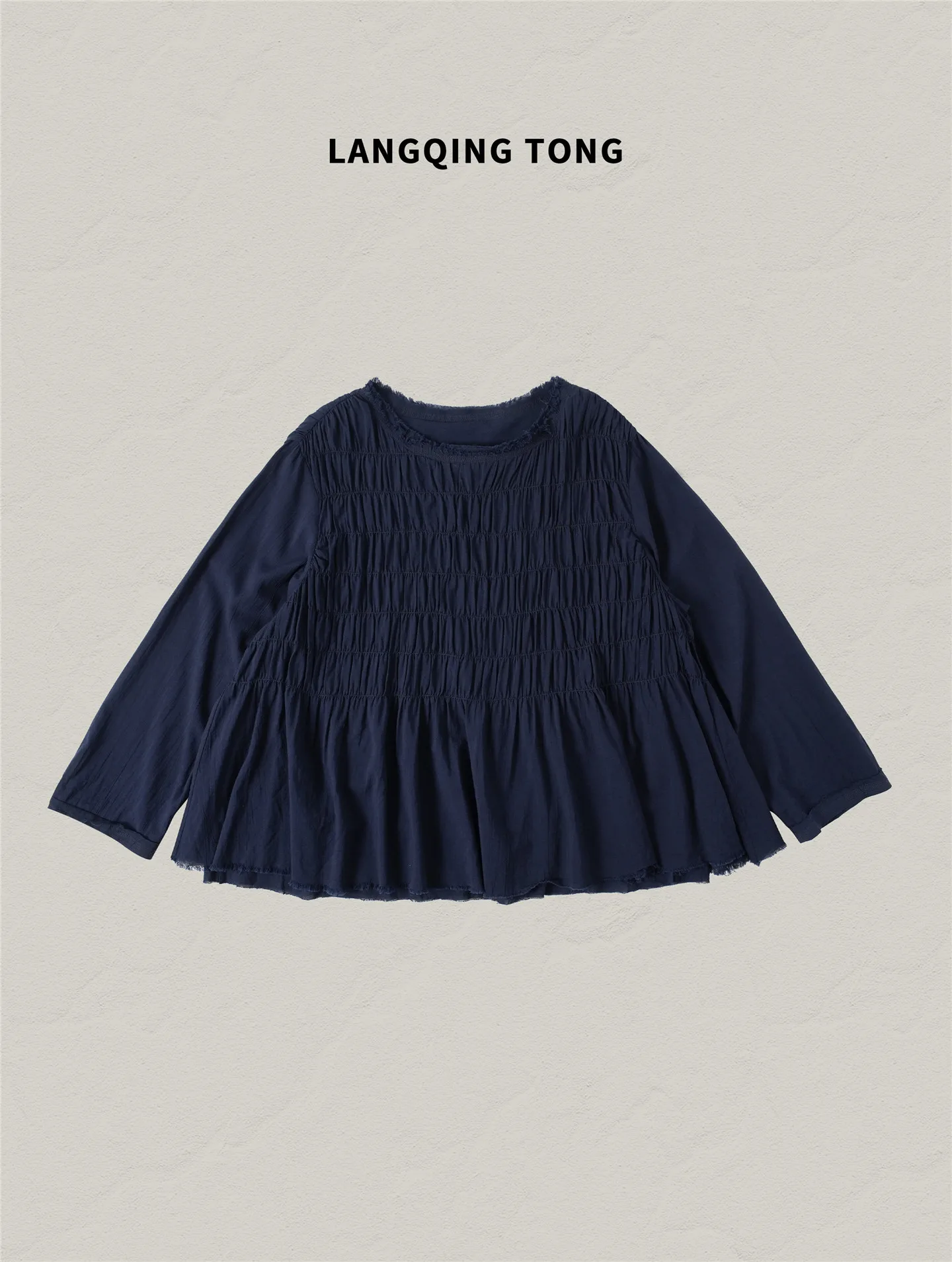 

Женская рубашка из чистого хлопка с длинным рукавом и круглым вырезом, новинка весенней коллекции, в японском стиле, дышащая, удобная, прямого кроя.