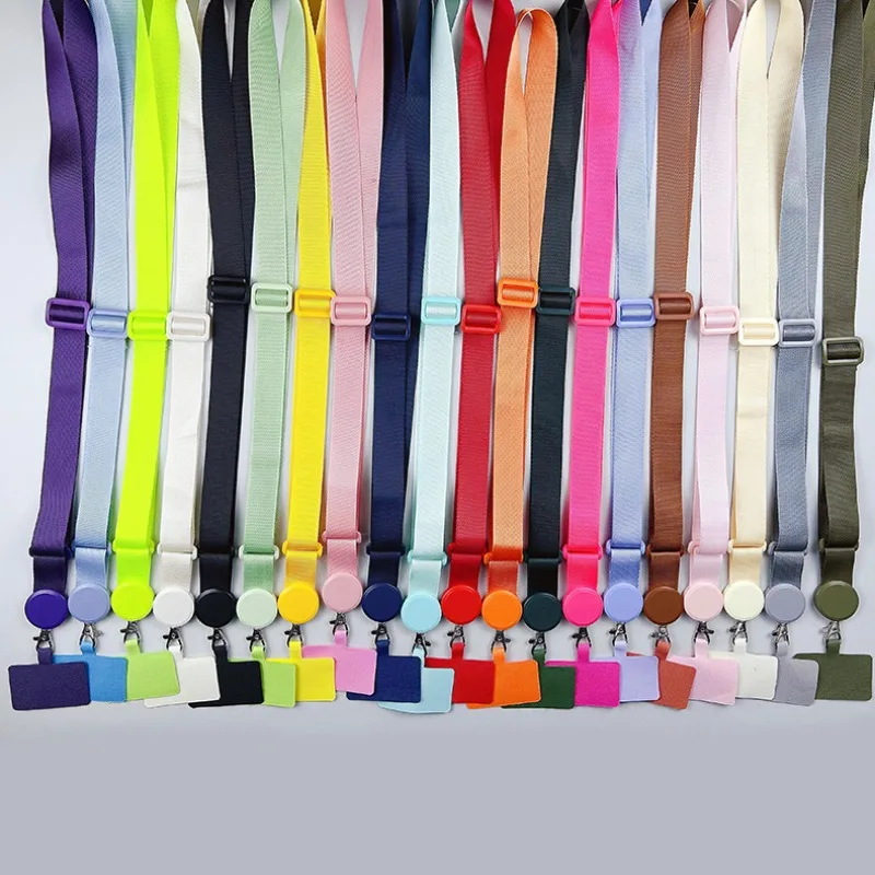 حبل رقبة كروس من النايلون القوي مع علامة تبويب حبل قابلة للتعديل ومشابك سلك معلقة للهاتف وحزام طويل وسلسلة ساحرة