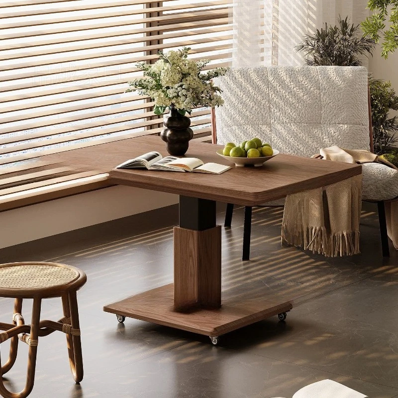 

Nordic solid wood coffee table ash wood lifting table log desk modern simple home small apartment tea table