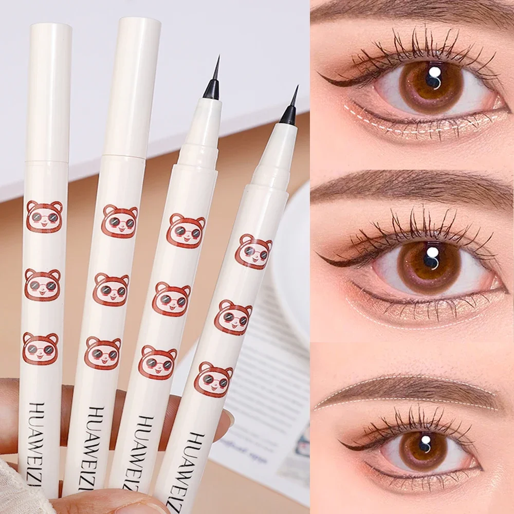 Ultra-Dunne Vloeibare Eyeliner Pen Sneldrogende Waterdichte Anti-Zweet Aanhoudende Zwart Bruine Onderste Wimper Eyeliner Pen Make-Up Comestic