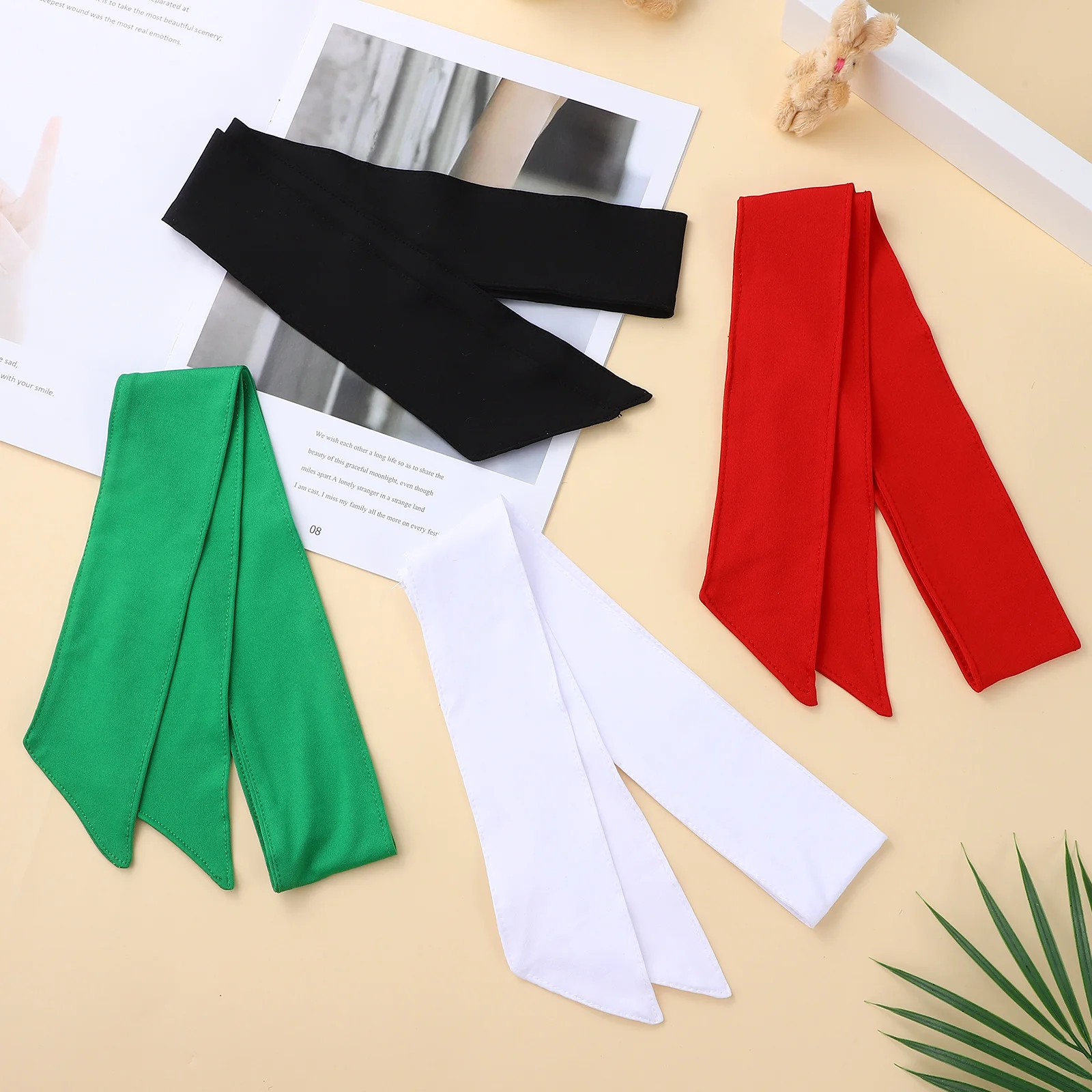 

4Pcs Sweatbands Headband for Men Women High Strength Tie Headband Skin Friendly Breathable Athletic Hair Wrap for Cycling