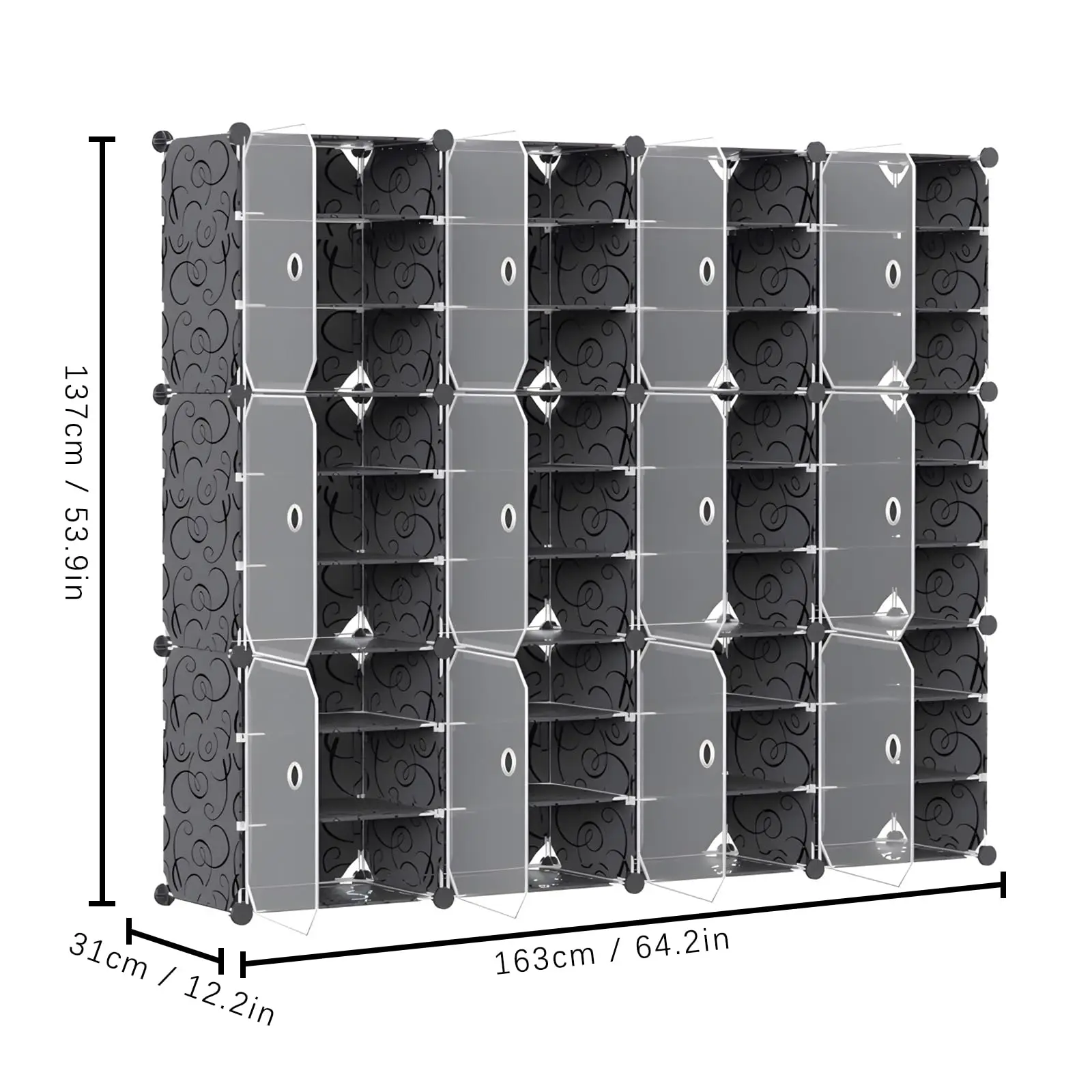 Портативный органайзер для обуви с дверцами, 9-уровневый 72 пары штабелируемых шкафов для хранения обуви, прозрачный пластиковый органайзер для обуви Sneaker Co