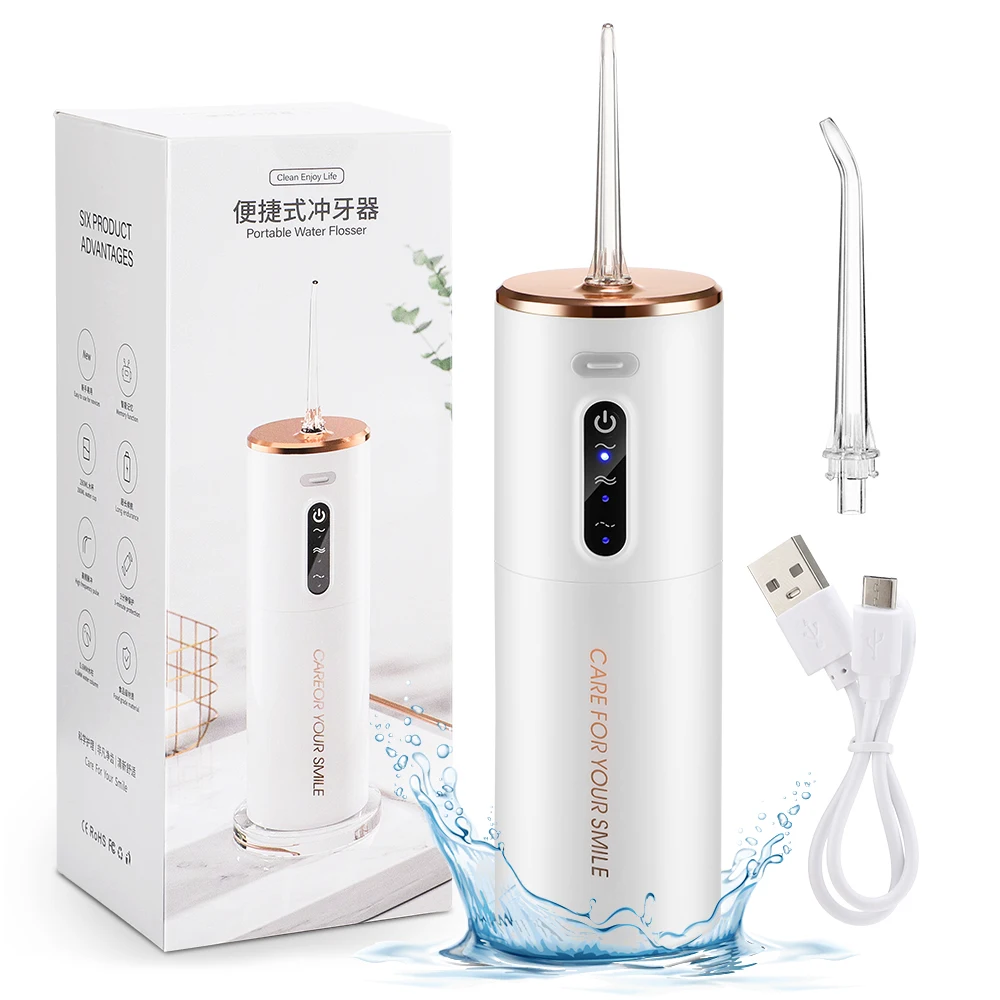 Portable Water Floss Rechargeable Oral Irrigator Electric Tooth Cleaning Device 3 Modes Waterproof Irrigator Tooth Whitening