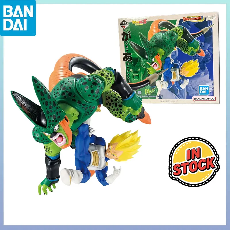 

BANDAI In Stock Ichiban Kuji Dragon Ball History II C Prize Vegeta SSJ vs Semi-Perfect Cell PVC Figure Anime Cartoon Model Toys