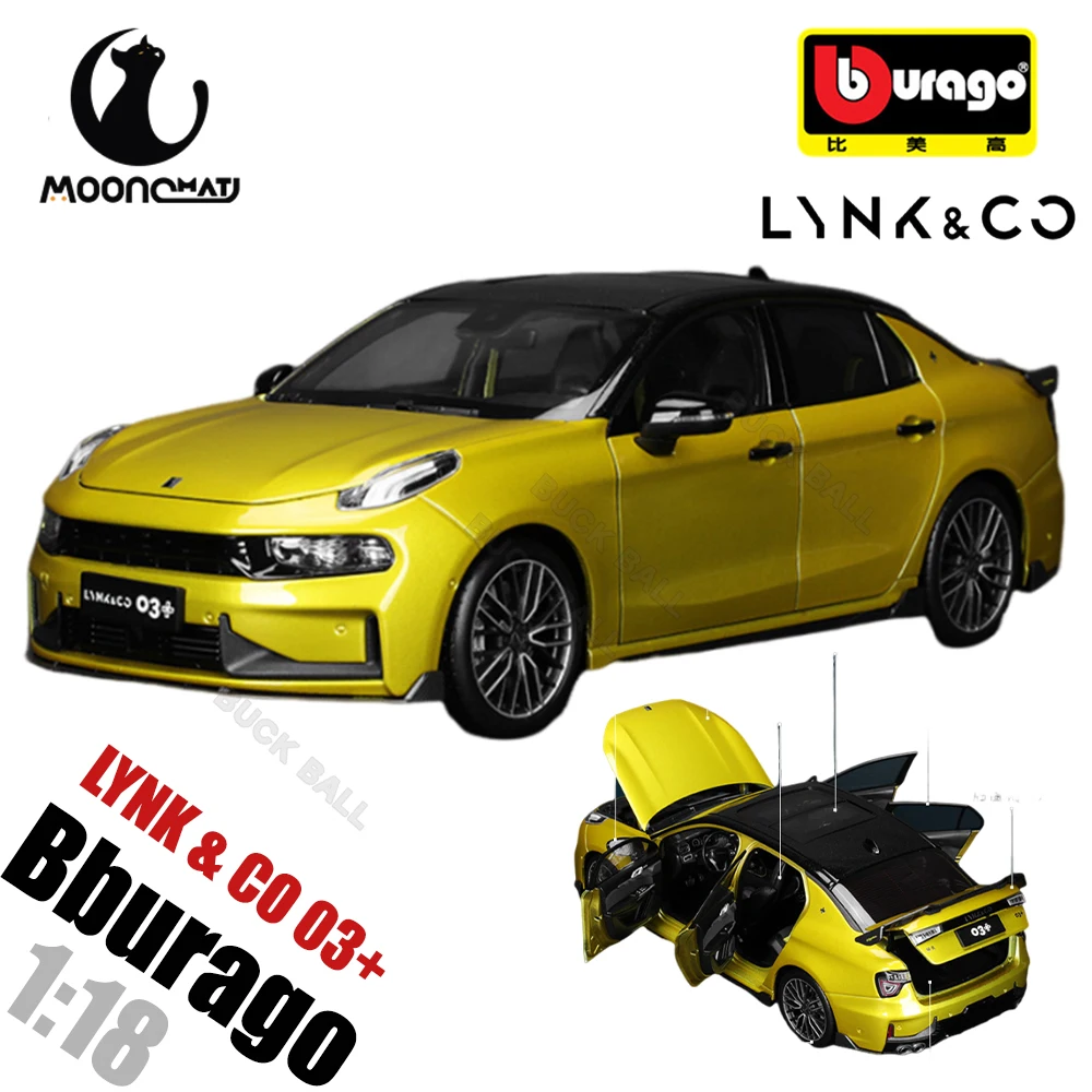 Bburago 1:18 LYNK & CO 03+ Model Car Racing LYNK SUV New Energy Vehicle Collection  Diecast  Supercar Boyfriend Birthday Gifts