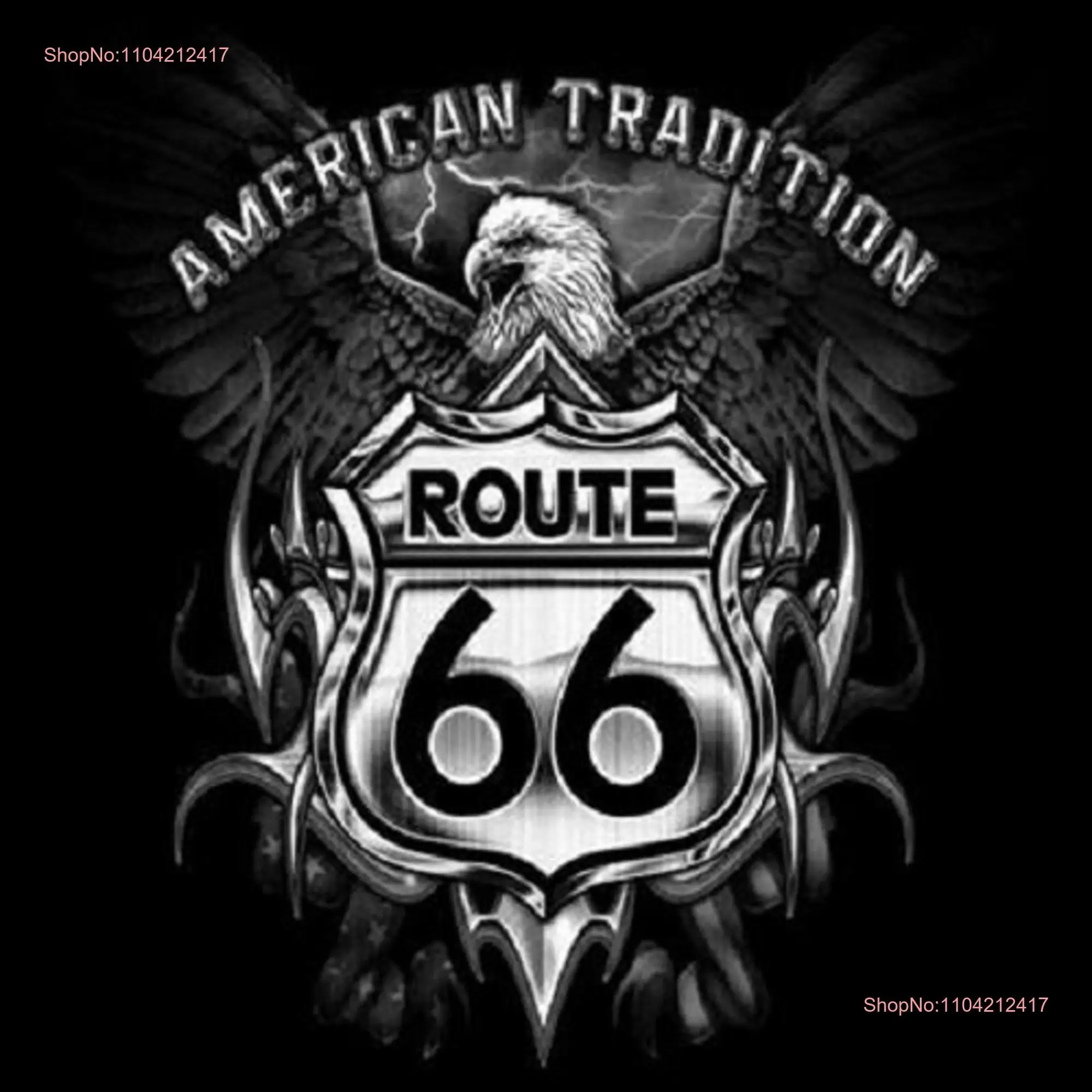 Motorcycle Biker T Shirt Route 66 American Tradition SweaT Available On Request 048b long or short sleeves