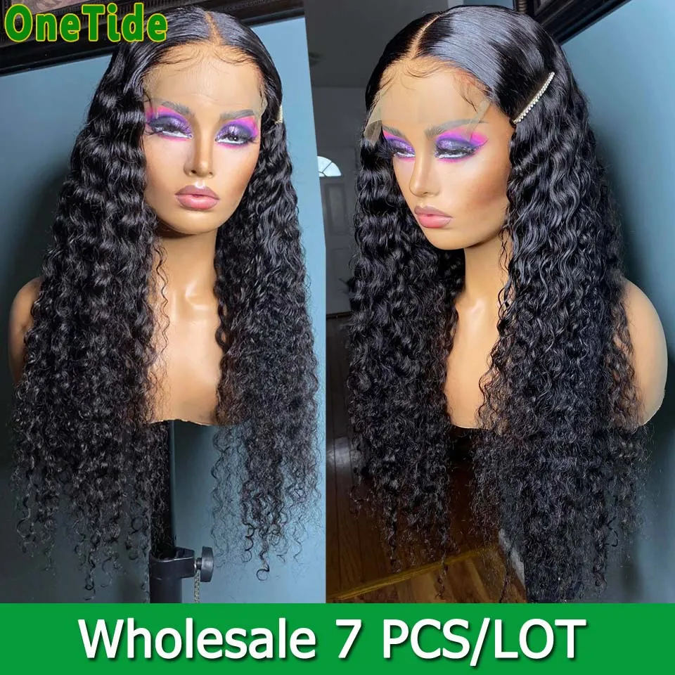 Wholesale Glueless Wigs Human Hair Ready To Wear Curly Wave Human Hair Wig Glueless Pre-Cut 4x4  Lace Closure Wigs for Women