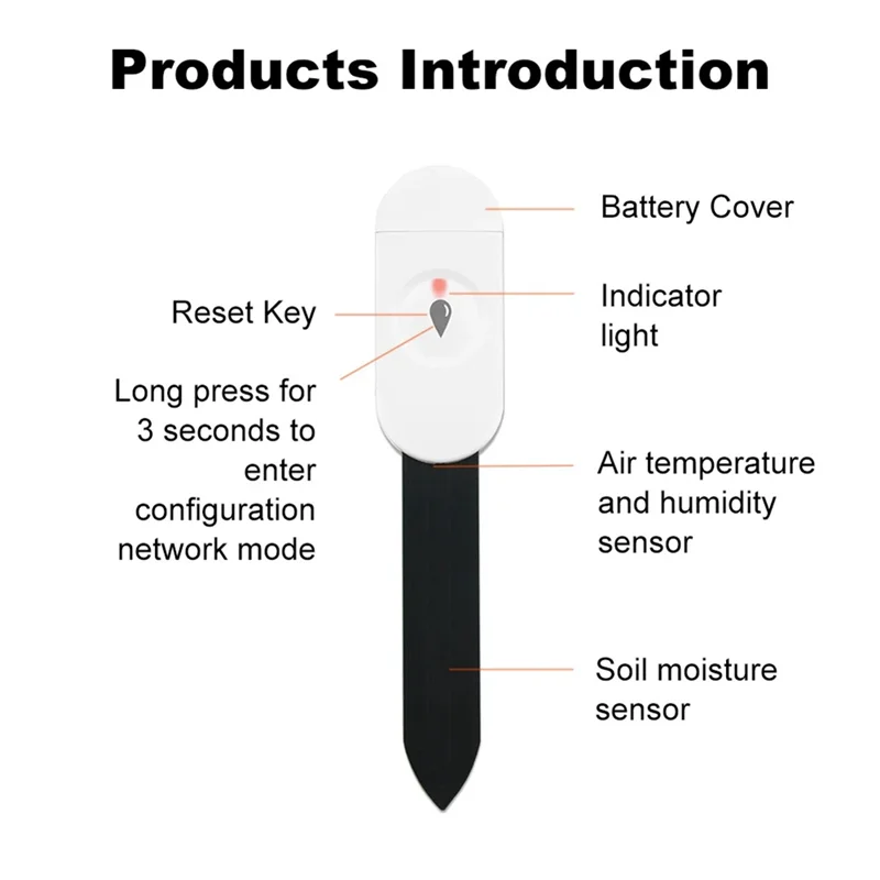 JABS-Zigbee Soil Moisture Sensor Garden Temperature Humidity Tester Automation Irrigation Detector For Home Assistant Z2M
