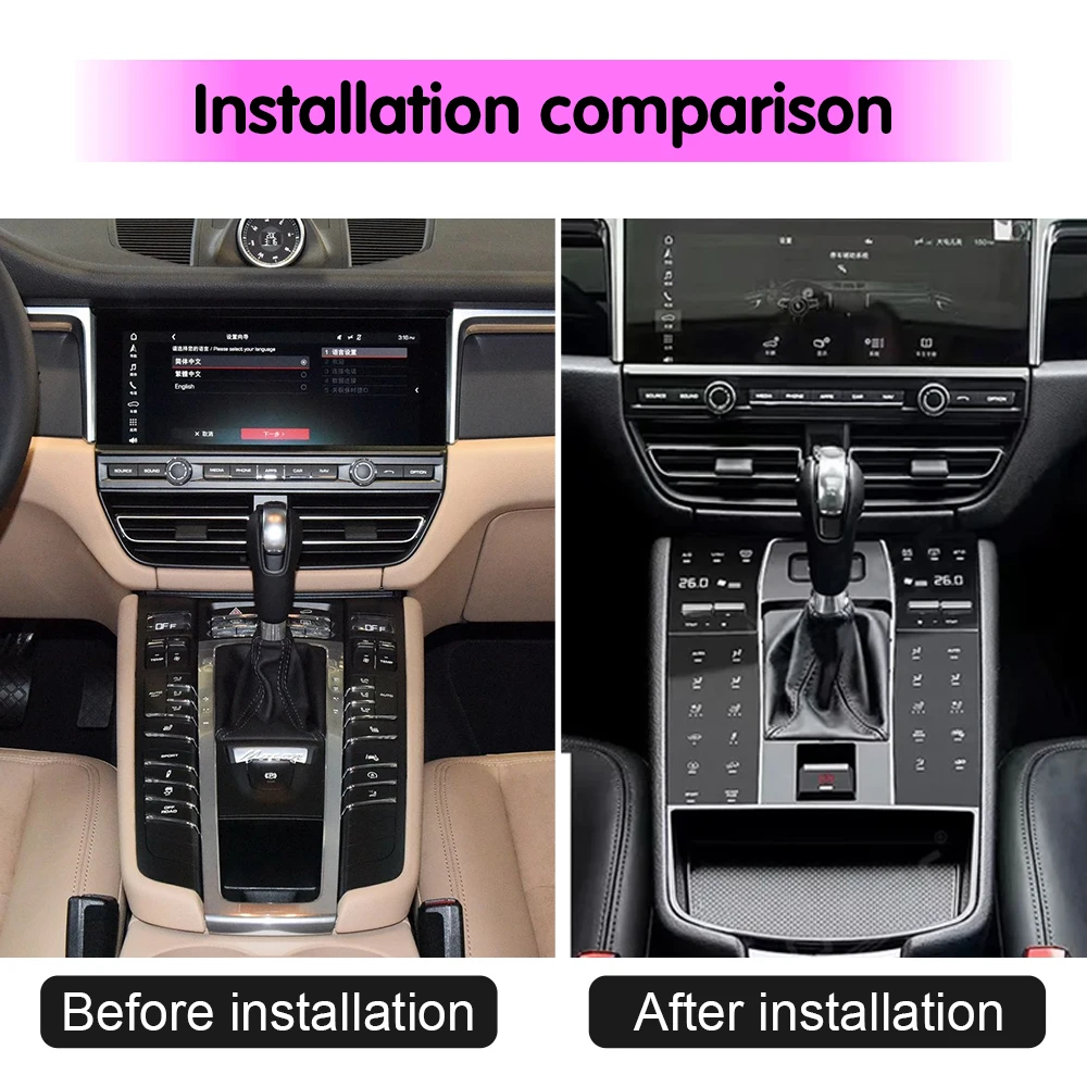 Krando Car Interior Saddle Control Panel Modification for Porsche Macan 2014 - 2021 Digital Control Console Panel Full touch