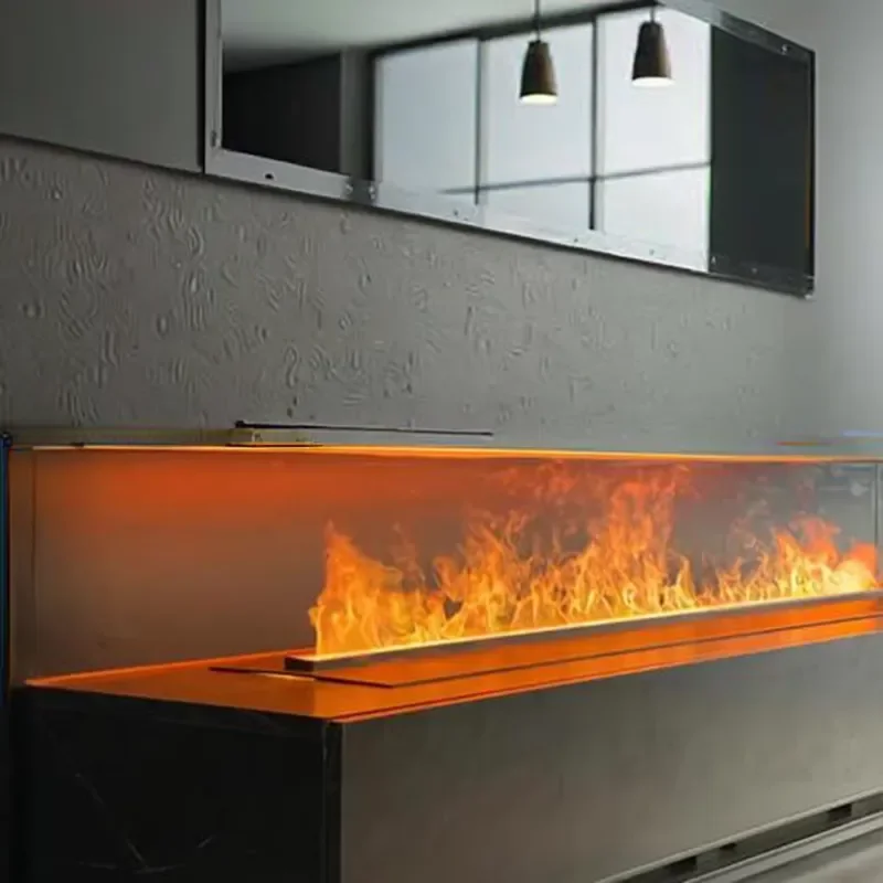 For North American Remote Control Color Changing LED 1000MM Villas Designer High-end Water Steam Fireplace