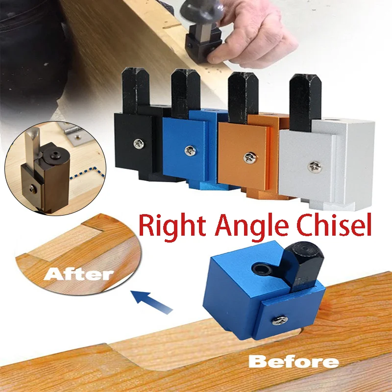 Right Angle Chisel Woodworking Corner Chisel Square Hinge Recess Mortising Jig Wood Carving Tool Cabinet Door Hinge Installation