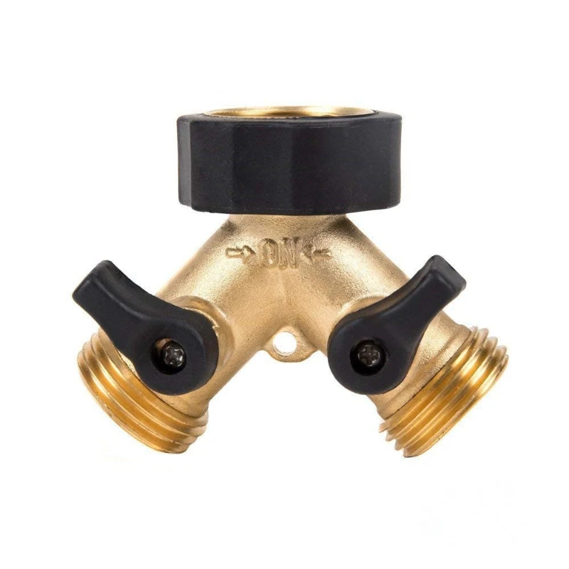 1pcs Ball Valve Garden Double-way Ball Valve Three-way Valve Brass Faucet Diverter Water Pipe Y-shaped Ball