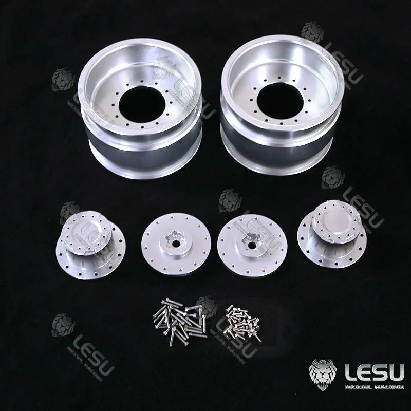 LESU 1/16 1050 fen tractor front and rear large and small wheels made of aluminum alloy CNC