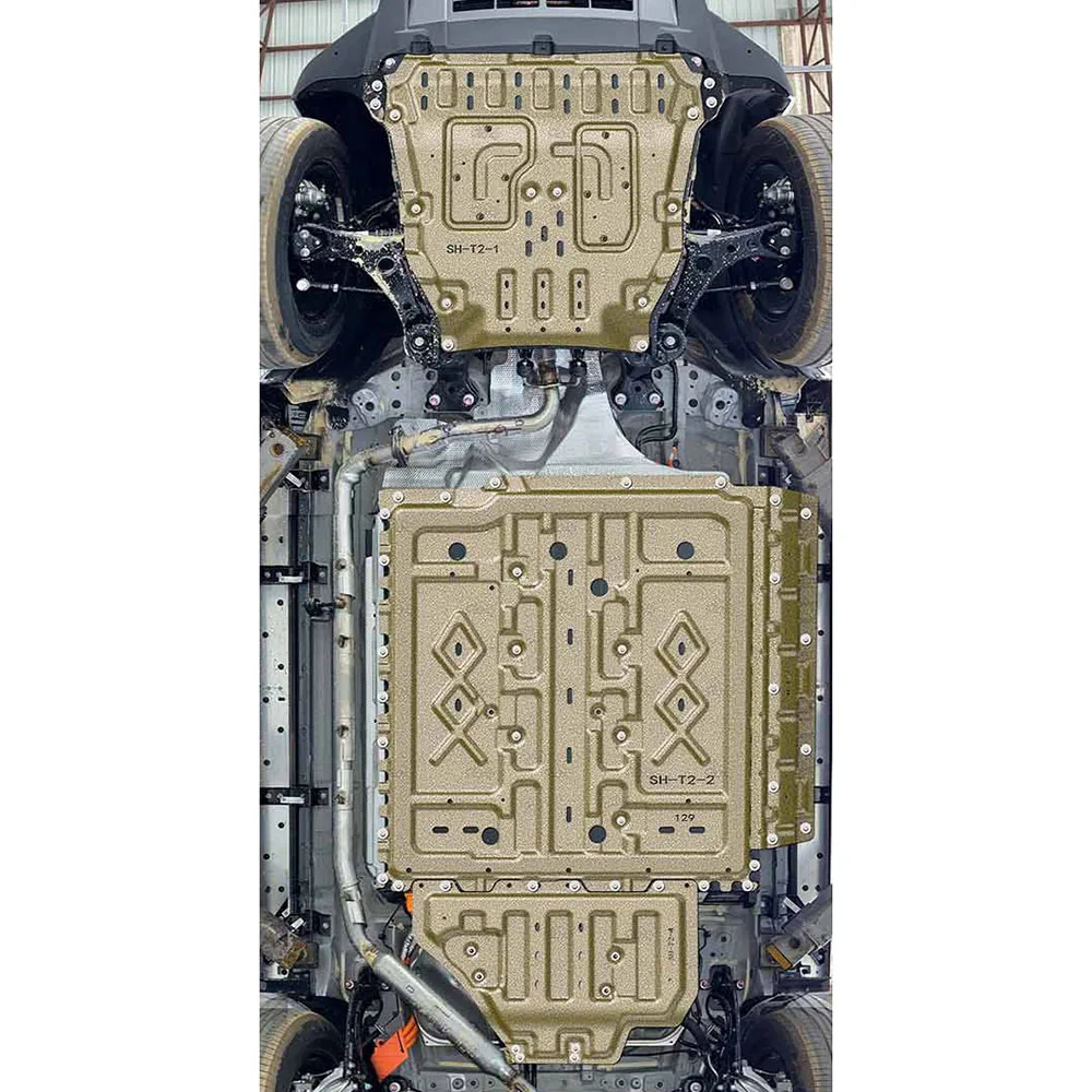 ل JETOUR SHANHAI T2 2024-2025 129 كجم الجبهة تحت غطاء المحرك لوحة حماية لوحة التزلج محرك السيارة لوحة حماية واقيات الطين #3
