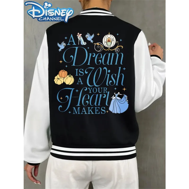 Dámská bunda Disney s hradem Popelky a princeznou, podzim/zima, nová, ležérní, módní, unisex, streetwear - náhled 2