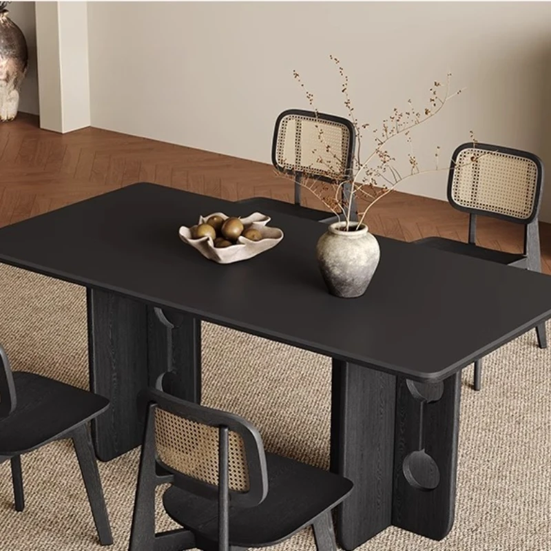 Corner Wooden Dining Table Luxury Modern Simpl Rock Rectangular Apartment Living Room Nordic Mesa De Cocina Kitchen Furniture