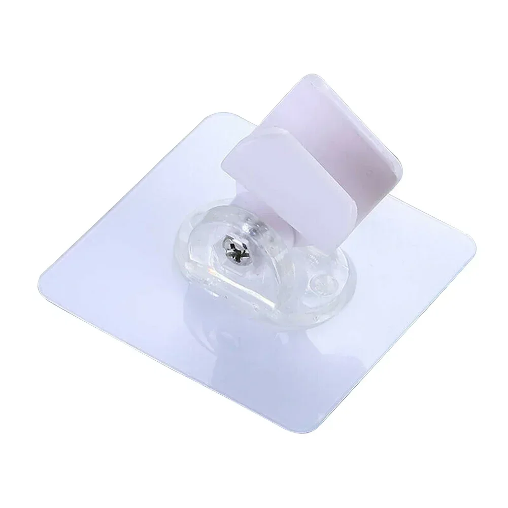 Imagen 5: Soporte de cabezal de ducha para el hogar, montaje de pared transparente, ABS, PC, blanco, 7,2x7,2 cm, adecuado para la mayoría de las duchas