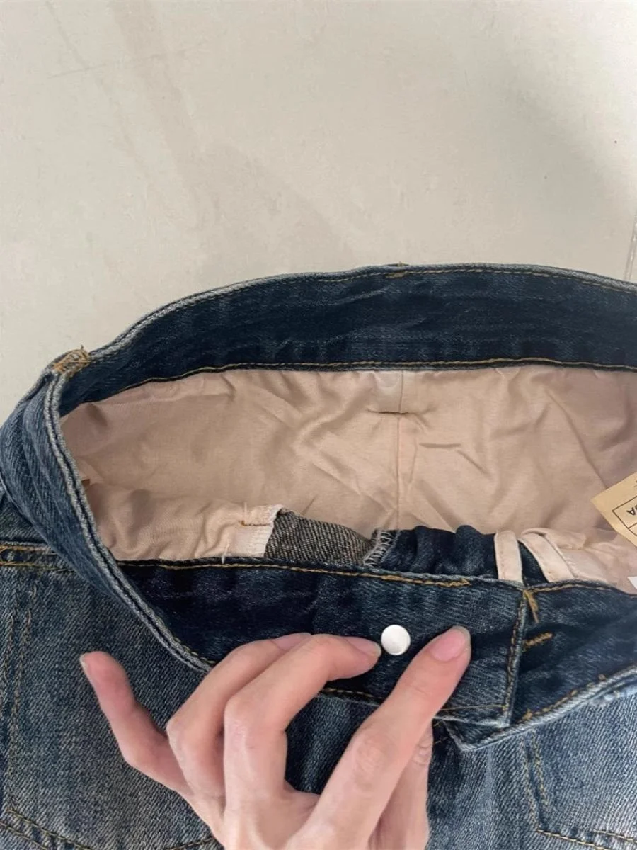 حجم كبير ملابس العمل الأمريكية الرجعية الدنيم تنورة المرأة الخريف تصميم فريد ألف خط Bodycon تنورة الدهون MM ort تنورة #4