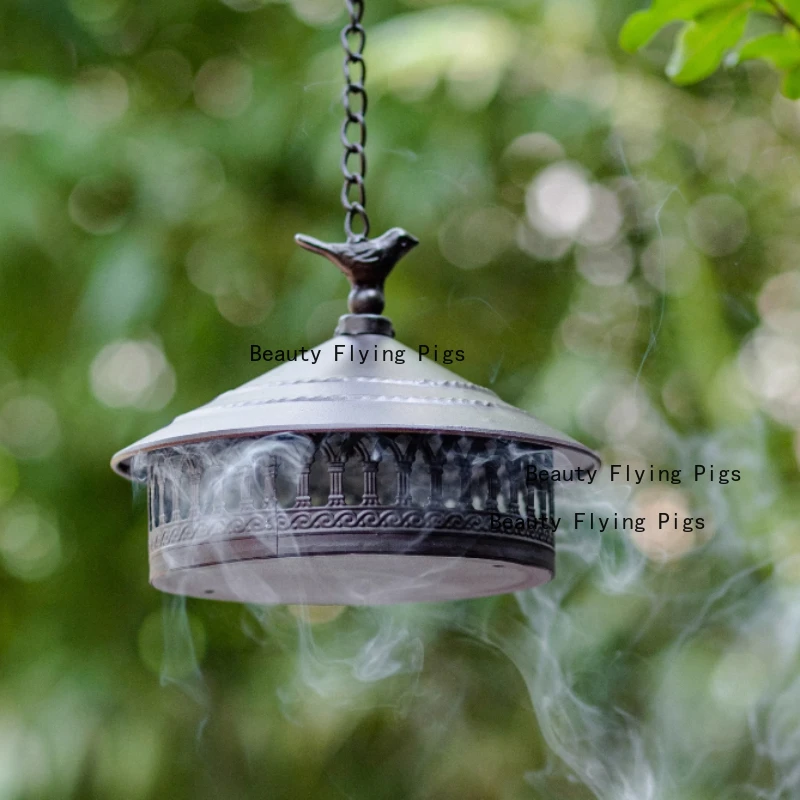 

1 шт., металлическая тарелка для благовоний, орнамент, уличная катушка от комаров, подвесная курильница, украшение для двора, украшения, садовый кулон