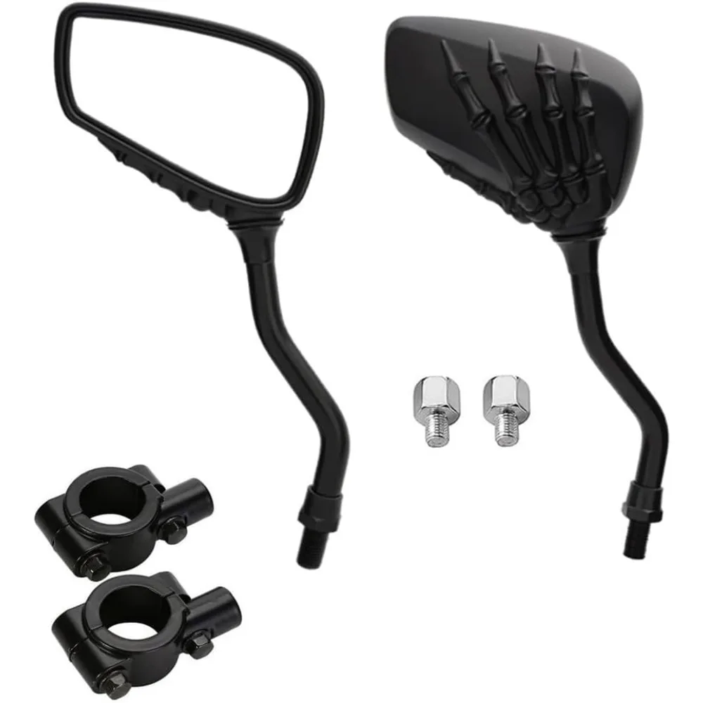 

Kucehiup Skull Skeleton Hand Rearview Distinctive Side Mirror 8mm 10mm Handlebar Mirror Mount Holder Clamp Adaptor for Motorcycl